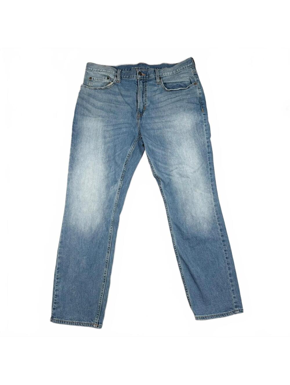 Old Navy Mens Slim Built In Flex Jeans 36x30 Light Wash Stretch Denim Blue